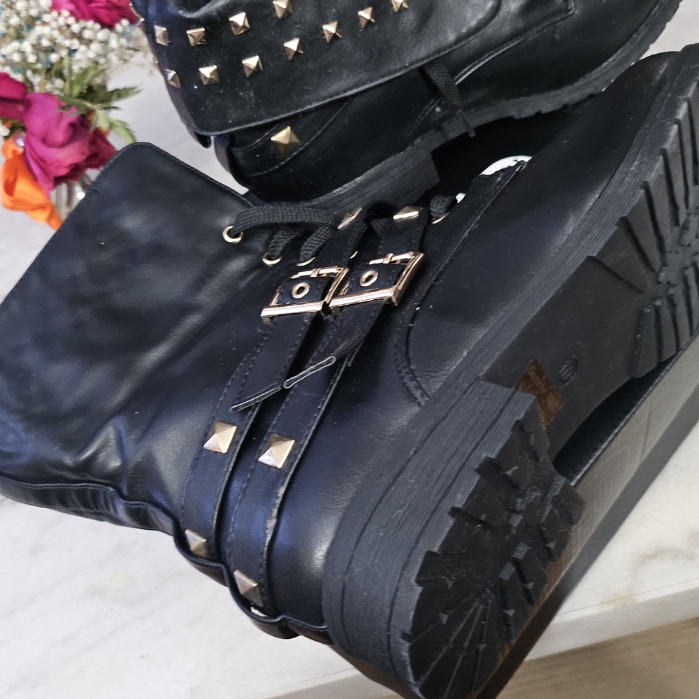 Torrid Black Combat & Moto Boots